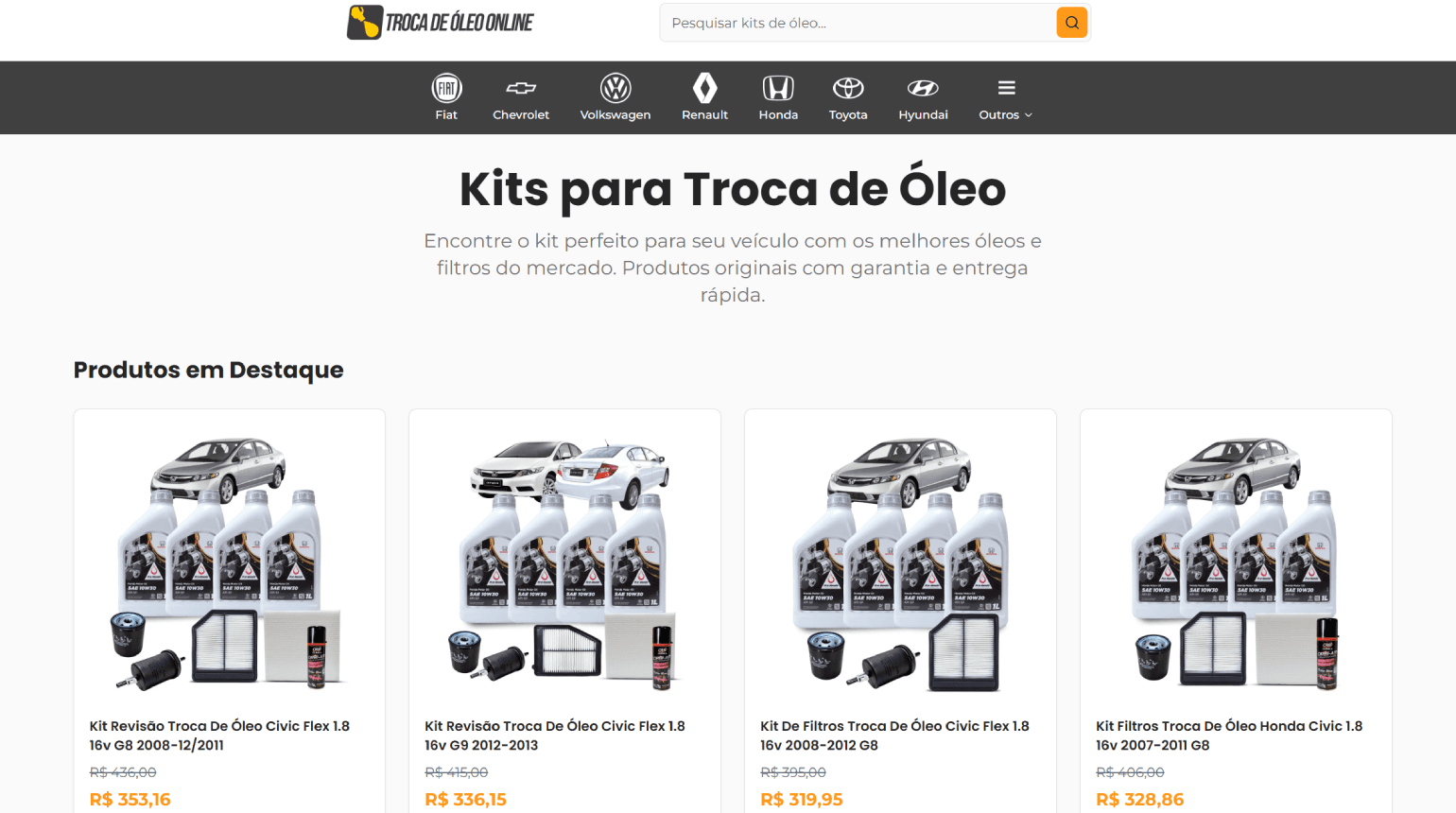 Loja Troca de Óleo Online